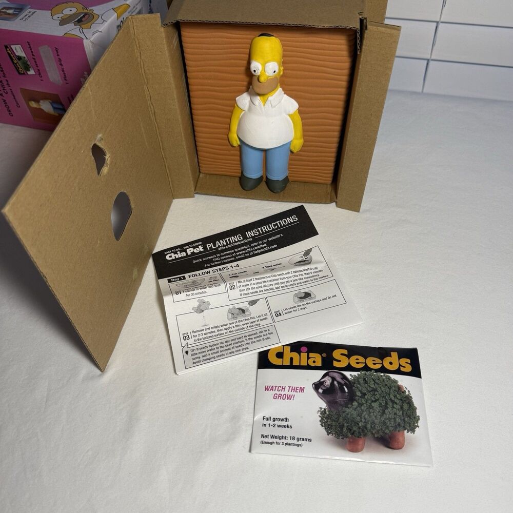 Homer Simpson Chia Pet Hedges Decorative Planter Limited Edition  New in Box - Picture 4 of 4